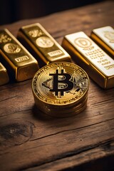 Wall Mural - Bitcoin and Gold A Symbol of Value