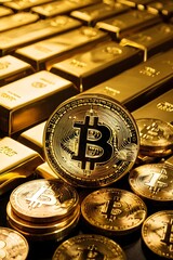 Wall Mural - Bitcoin and Gold A Symbol of Value