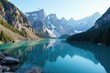 © tpadobestock - Rugged cliffs, serene lake reflecting mountain range, picturesque, outdoor