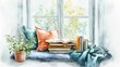© Kitta Studio - Cozy Reading Nook with Books and Soft Cushions by the Window