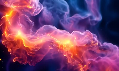 Wall Mural - Vibrant cosmic nebula swirling with colorful gases and particles in a deep space backdrop