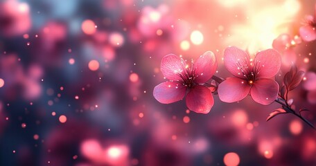 Aufkleber - Soft Pink Bokeh Lights Abstract Background with Glittering Sparkle and Dreamy Glow