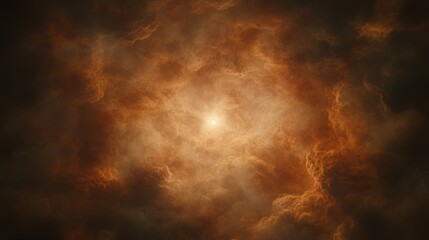 Wall Mural - Fiery Celestial Nebula, Glowing Cosmic Cloudscape