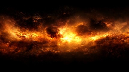 Wall Mural - Fiery Cosmic Nebula, Celestial Inferno, Galactic Firestorm