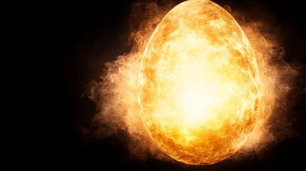 Wall Mural - Fiery Orb Glowing Brightly, Celestial Egg of Fire