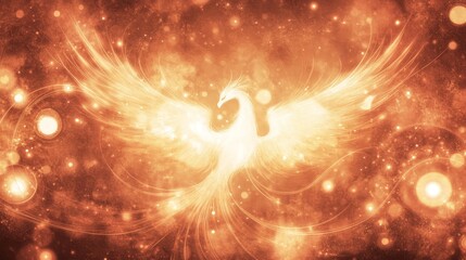 Wall Mural - Fiery Phoenix Ascending Cosmic Nebula