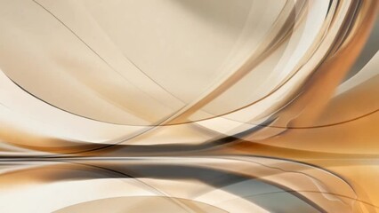 Wall Mural - Luxury abstract wave animated background with golden beige lines, for web design, banner, wallpaper template, etc.