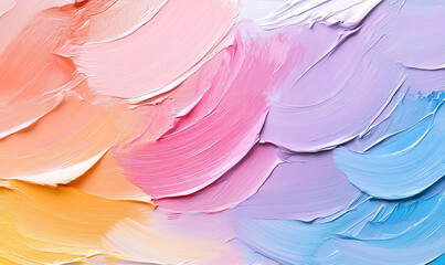 Wall Mural - abstraction of impasto painting colorful background. generative ai