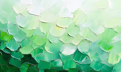 Wall Mural - abstraction of impasto painting green background. generative ai