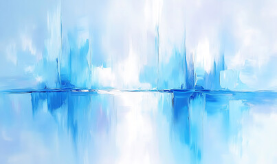 Wall Mural - oil painting of abstract blue background-generative ai