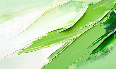 Wall Mural - abstraction of impasto painting green background. generative ai