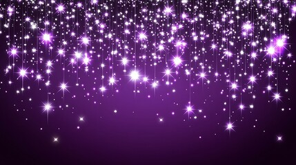 Wall Mural - Purple Background With Sparkling Shimmering Stars