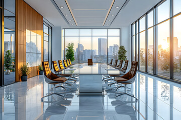 Poster - interior of modern meeting room building