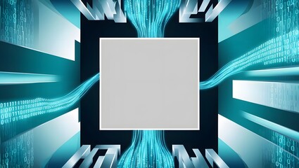 Data Stream Binary Code Technology Cyber Frame Digital 70 char