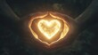 © Big9869 - Glowing Heart Held in Caring Hands, Dark Background