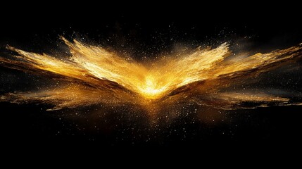 Wall Mural - Golden Celestial Burst Abstract Cosmic Explosion