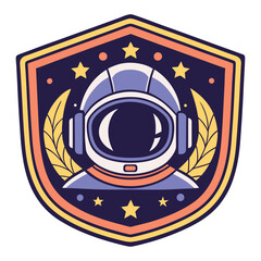 Astronaut helmet shield with laurel wreath