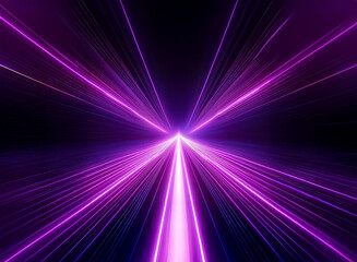 Wall Mural - abstract image depicting vibrant purple light streaks converging towards a central point, creating a