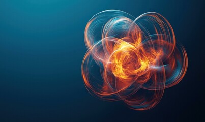 Wall Mural - abstract swirling light patterns in orange and blue. ai.