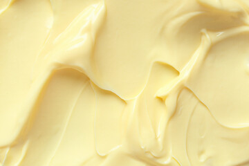 Wall Mural - Texture of tasty vanilla pudding as background, closeup