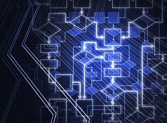 abstract flowchart diagram. computer program algorithm. information technology conceptual background