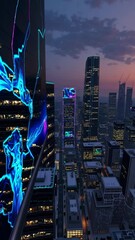 Aufkleber - city skyline at night
