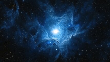 Bright star nebula cosmic space background