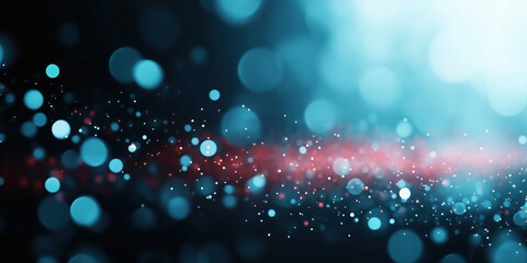 Wall Mural - Blue and pink bokeh lights on black background. Abstract and celebration design content