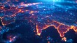 © afif - Global network connections, glowing map, digital world, data flow, futuristic background, technology illustration