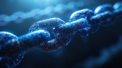 close-up of a digital blockchain ledger with encrypted codes and holographic effects