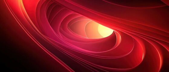 Wall Mural - abstract glowing red geometric tunnel shape with futuristic lighting design