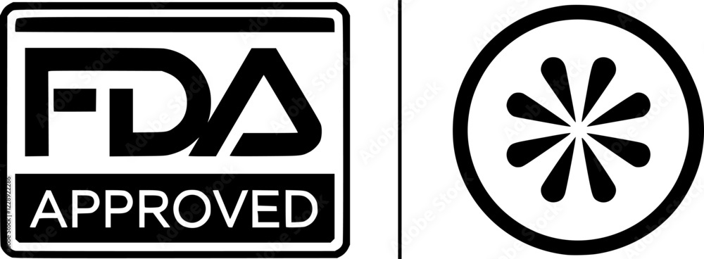 FDA Approved (Food and Drug Administration) icon, symbol, label, badge ...