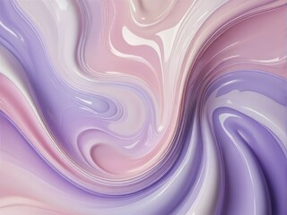 Glossy pastel patterns with flowing lines creating a smooth abstract design, AI generated