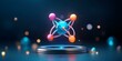 © Yan - A stylized representation of an atom, featuring a central nucleus with orbiting electrons in vibrant colors. Concept Stylized Atom Design, Vibrant Colors, Central Nucleus, Orbiting Electrons