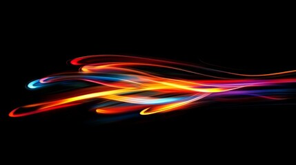 Poster - A vibrant display of colorful light trails against a dark background, creating a dynamic and energetic visual effect.