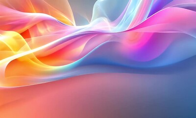 Aufkleber - Abstract colorful waves flow, digital art, soft background, design element