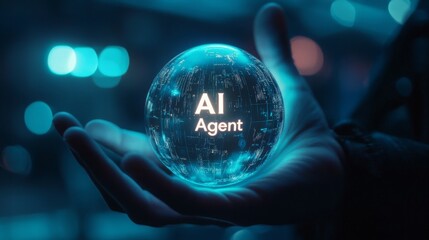 Poster - A hand holds a glowing orb displaying the words 