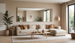 © sangram - Beige Living Room with Mirror