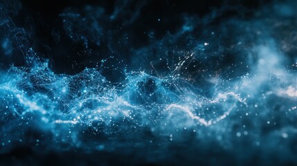 Wall Mural - abstract blue energy wave background.