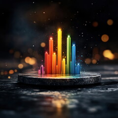 Leinwandbilder - Vibrant Data Visualization Colorful Bar Chart Representation blurry backgrounds