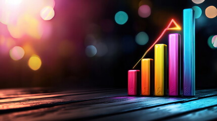 Aufkleber - Visualizing Growth Through Vibrant Charts blurry backgrounds