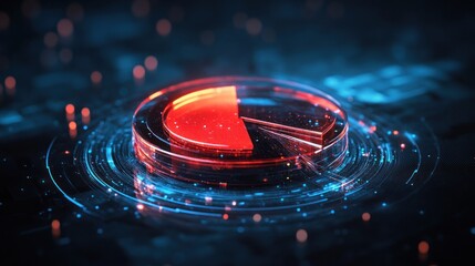 Leinwandbilder - Dynamic 3D Pie Chart Visualization for Data Analysis blurry backgrounds