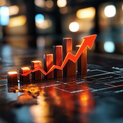 Aufkleber - Analyzing Growth Trends in Financial Data blurry backgrounds