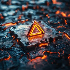 Aufkleber - Illuminated Triangle on Textured Surface blurry backgrounds