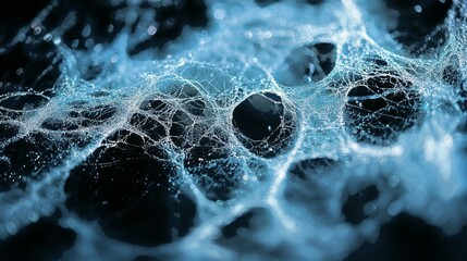 Spider Web on Black Background