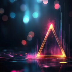 Aufkleber - Vibrant Abstract Triangle Design with Neon Colors and Light Effects blurry backgrounds