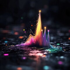 Leinwandbilder - Dynamic Data Visualization A Stunning Graph Representation blurry backgrounds