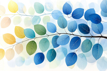 Wall Mural -  abstract leaf cluster pattern watercolor texture