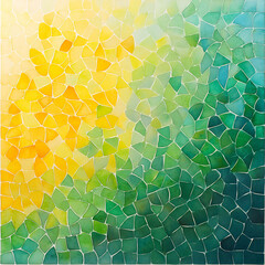 Wall Mural -  abstract leaf mosaic pattern watercolor texture