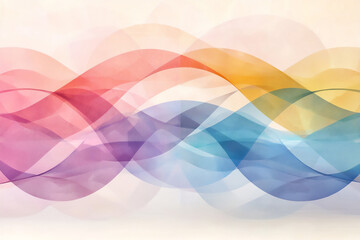 Wall Mural -  abstract lines pattern with gradient colors watercolor